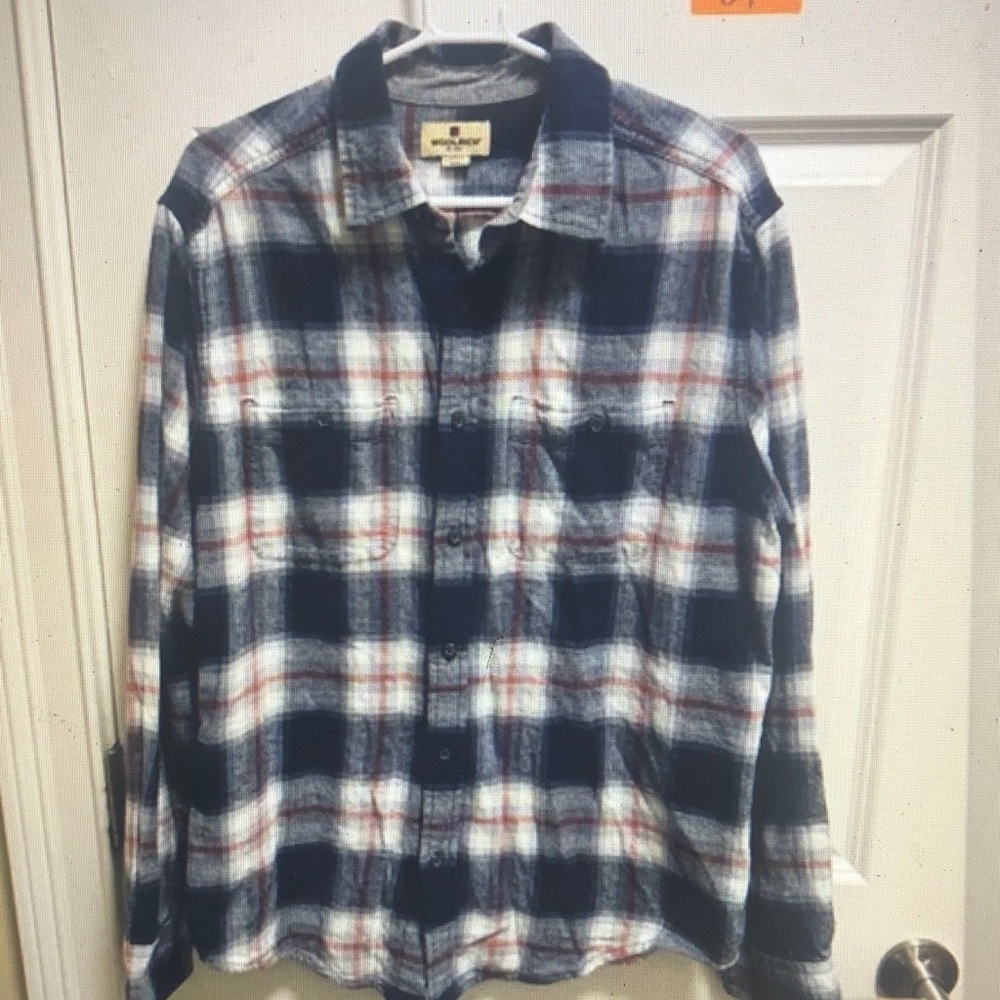 Woolrich Navy and Red Plaid Shirt